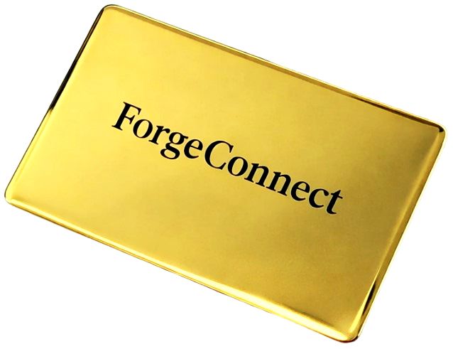 Premium 24K gold plated metal NFC business card by ForgeConnect